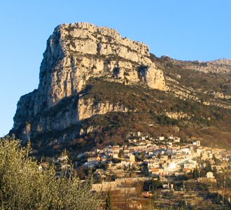 View of the village of Saint-Jeannet and The Baou