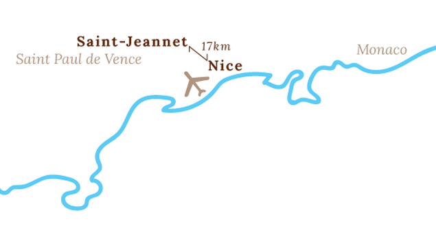 Plan : à 17km de Nice